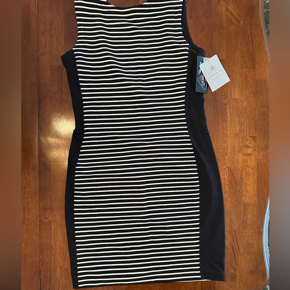 Athleta Black and White Bodycon Mini Dress